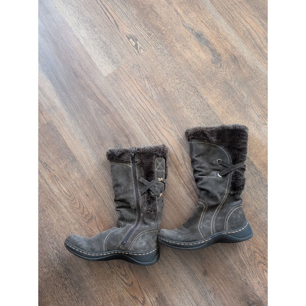 Baretraps Eventure brown boots tall suede Boho faux fur women's 7 - Picture 9 of 16